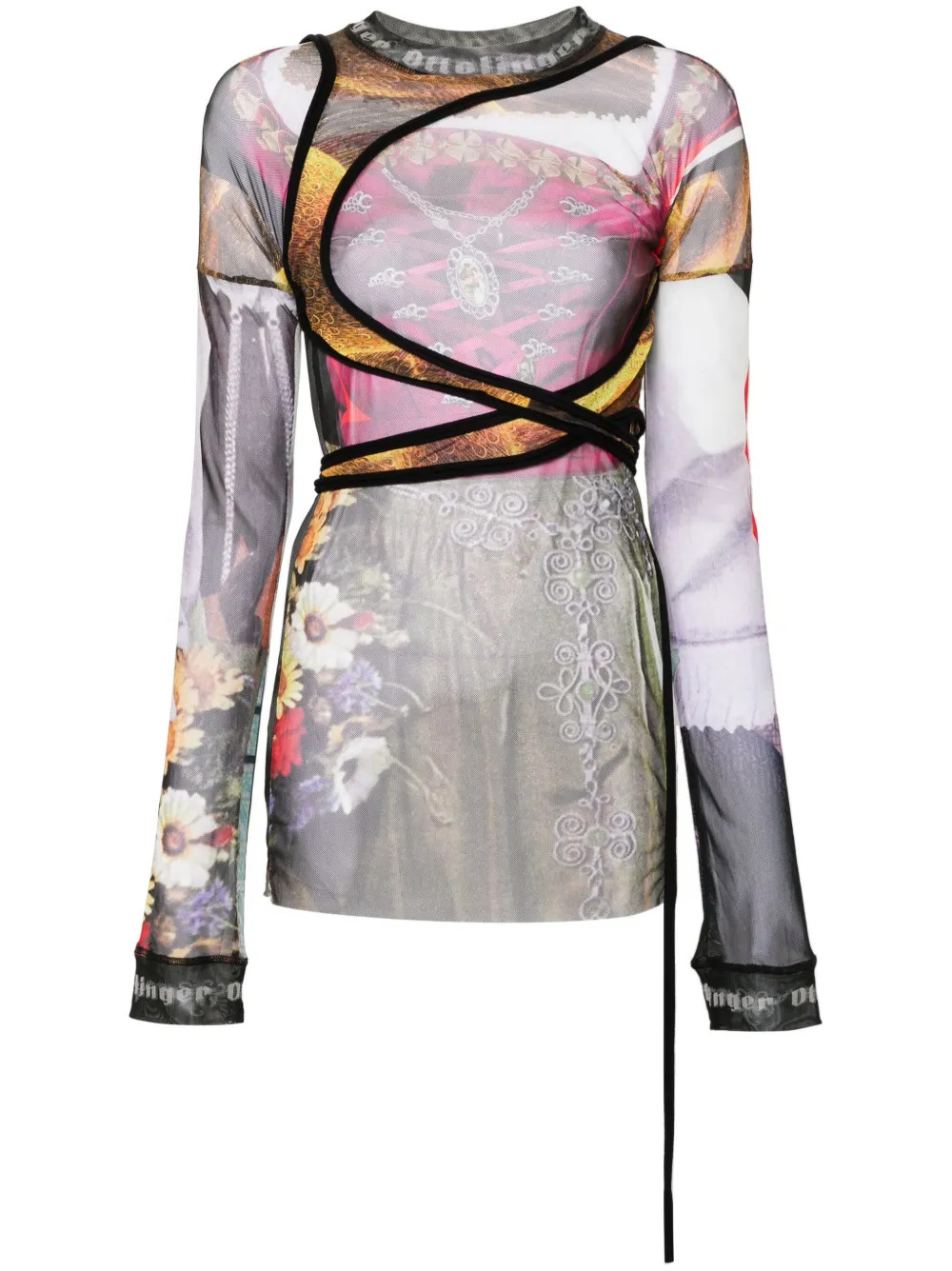 Ottolinger Mesh Wrap Top | Pink | FARFETCH | Farfetch Global