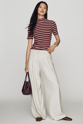 Avery Wide-Leg Pleated Trousers by Maeve Pants | Anthropologie (US)