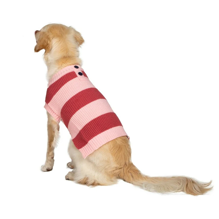 Gap Pet, Dog Clothes, Pink Striped Henley Pet Sweater | Walmart (US)