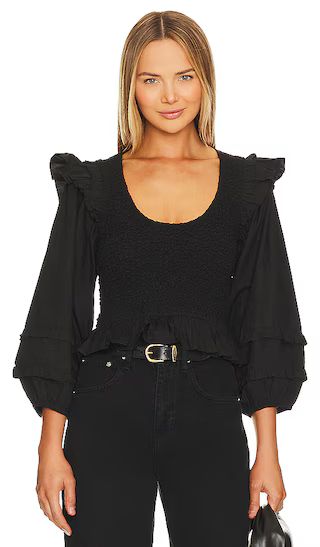 Veronika Solid Blouse in Black | Revolve Clothing (Global)