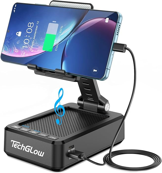 TechGlow Foldable Cellphone Stand with Bluetooth Speaker and Charging Function Birthday Gifts for... | Amazon (US)