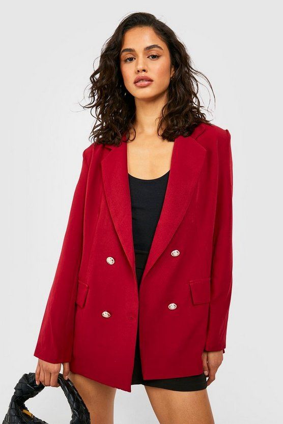 Double Breasted Boxy Military Blazer | Boohoo.com (UK & IE)