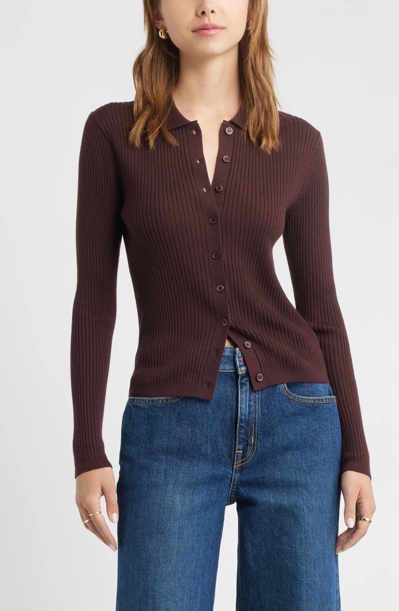 Collared Merino Wool Cardigan | Nordstrom