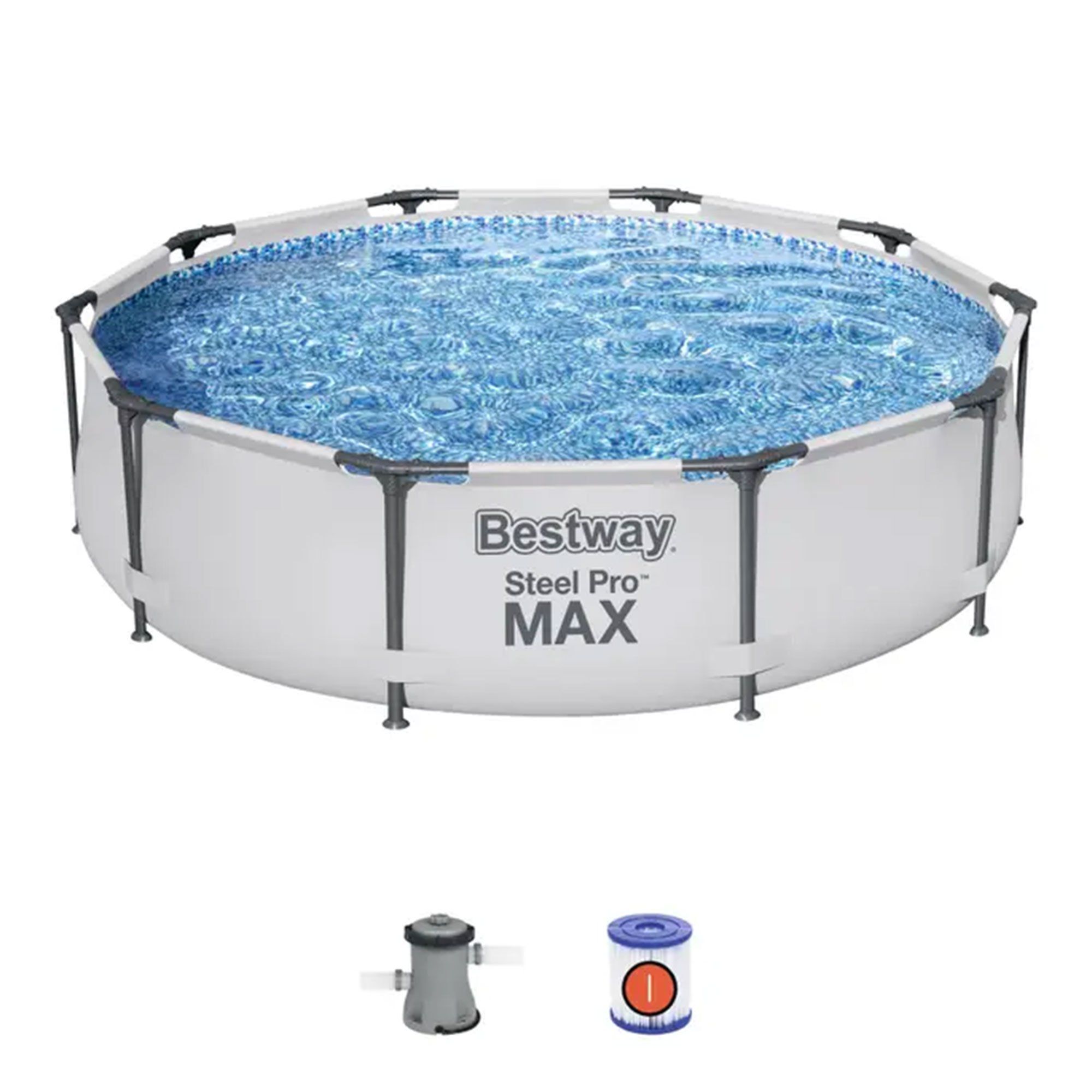 Bestway Steel Pro MAX 10'x30" Above Ground Outdoor Swimming Pool with Pump Metal frame pools Roun... | Walmart (US)