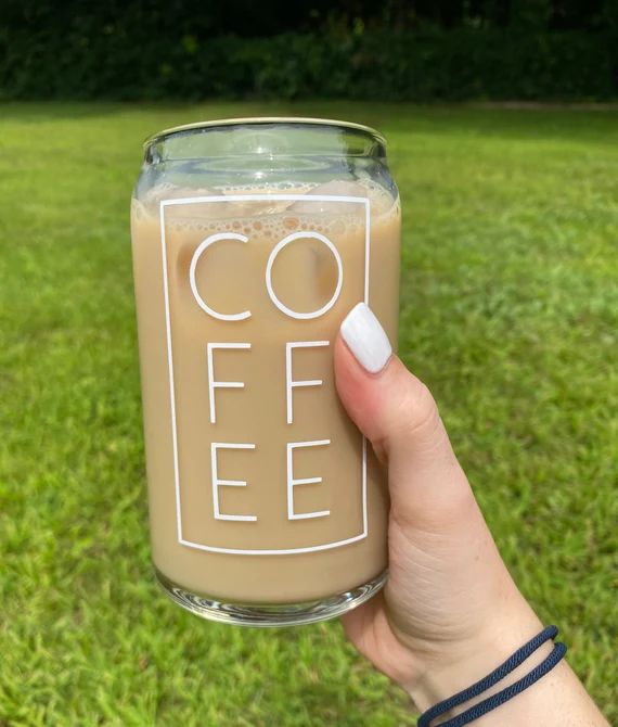 Coffee Glass Can  Iced Coffee Glass  Soda Shaped Cup  | Etsy | Etsy (US)