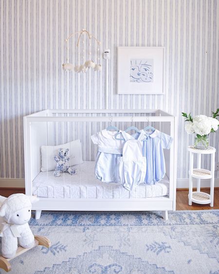 Nursery, blue nursery, boy nursery, wallpaper 