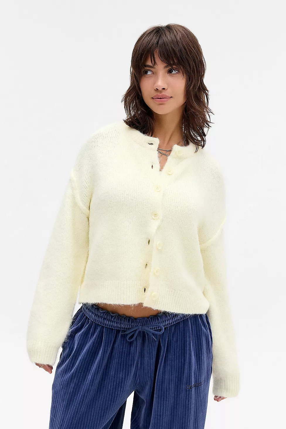 UO Marli Crew Neck Cardigan | Urban Outfitters UK