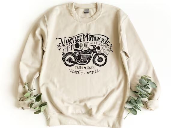 Vintage Motorcycle Sweatshirt, Spirit Road Sweater, Classic Motorcycle Sweatshirt, Quality And Po... | Etsy (US)