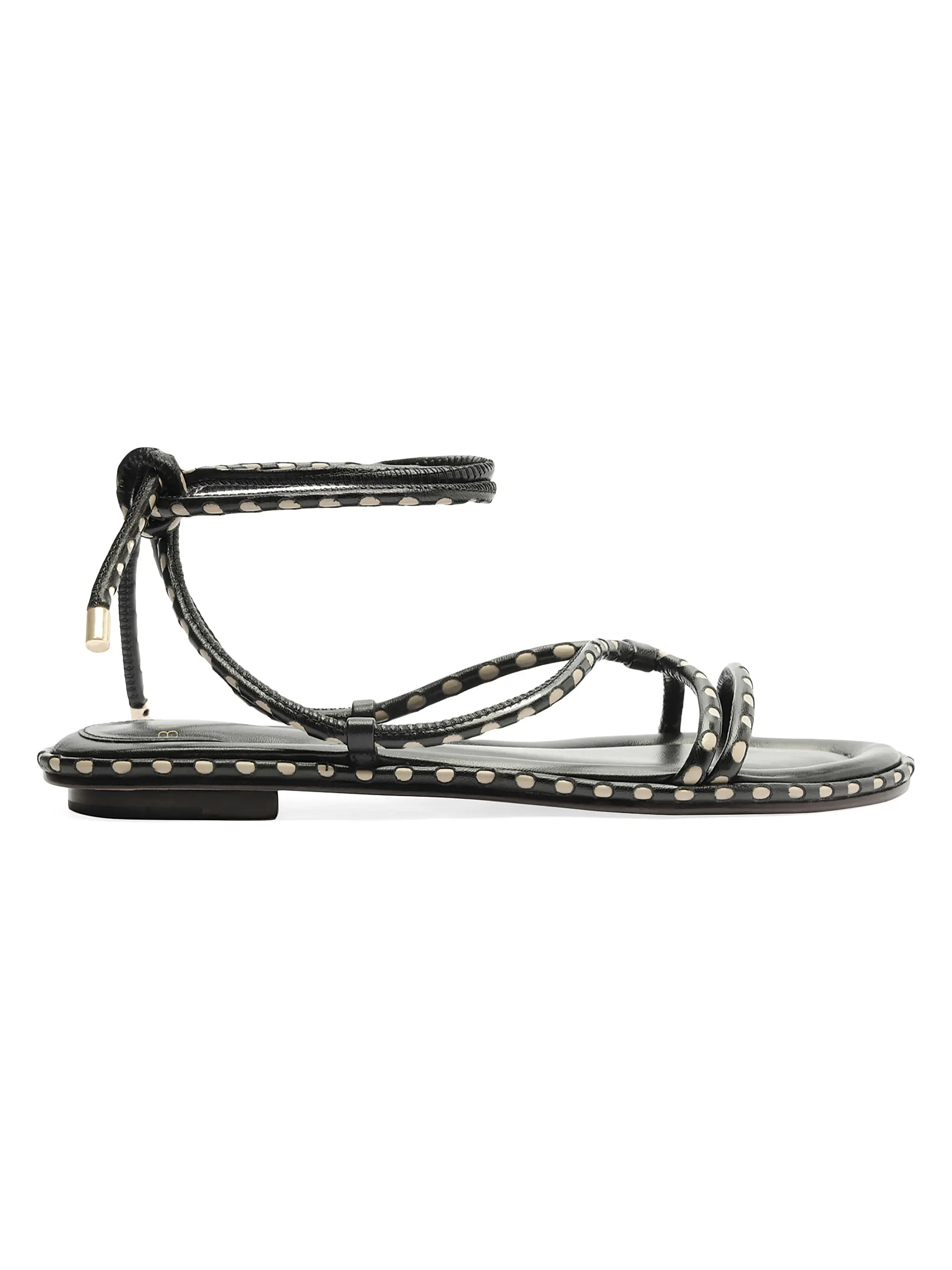 Donna Leather Ankle-Wrap Sandals | Saks Fifth Avenue