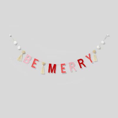 6ft Be Merry Garland Red/Pink - Wondershop&#8482; | Target