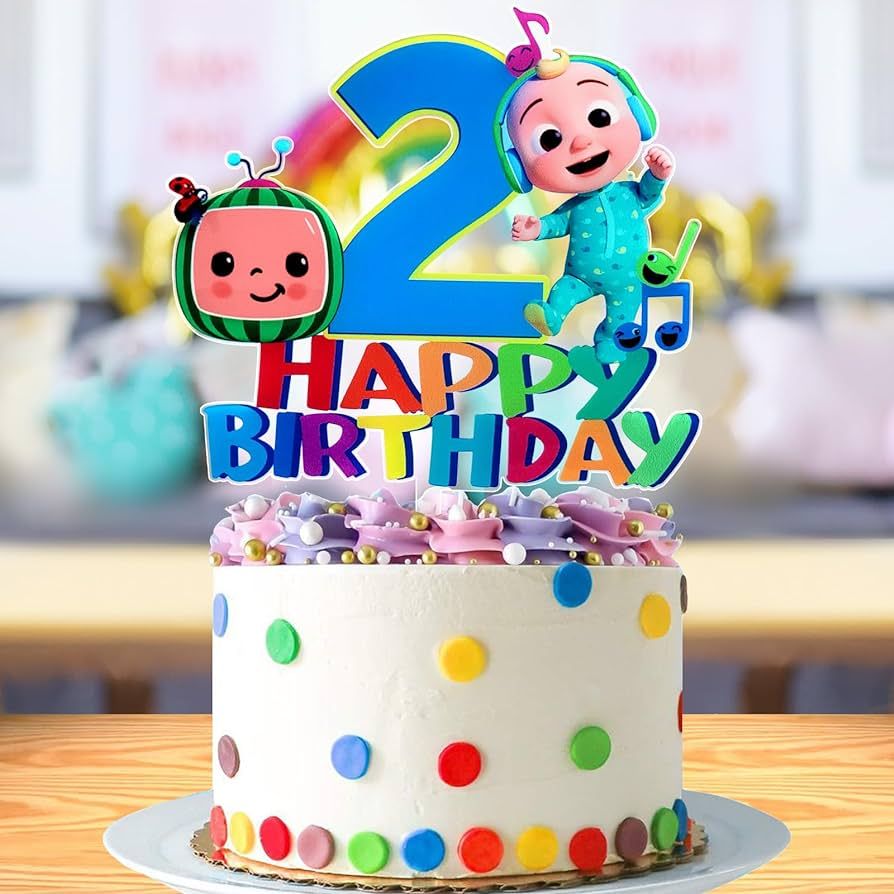 Large Size Acrylic 2nd Birthday Cake Topper | Amazon (US)
