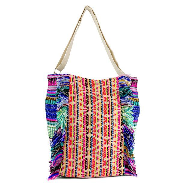 Magid Women's Multi Color Block Fringe Slouchy Bag | Walmart (US)