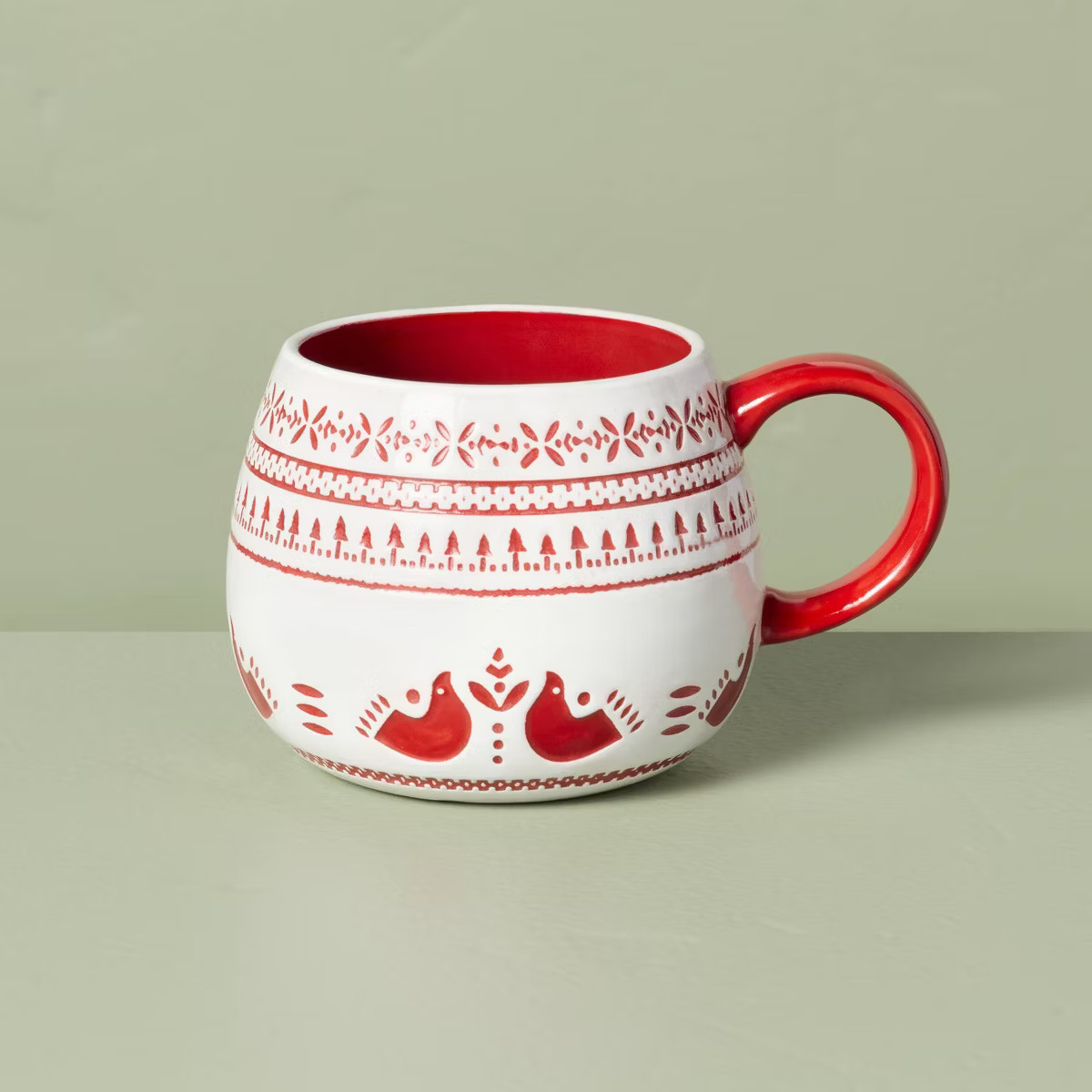 14oz Nordic Christmas Fair Isle Stoneware Mugs - Hearth & Hand™ with Magnolia | Target