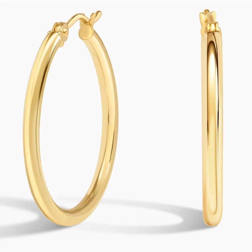 2mm Small Perfect Hoop Earrings in 14K Yellow Gold | Brilliant Earth