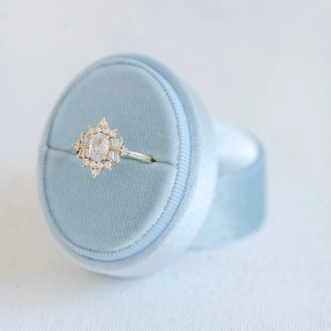 Personalized Velvet Ring Box Blue | Custom Wedding Ring Box, Triple Slot Ring Box, Double Slot, S... | Etsy (US)