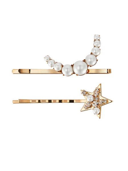 'Stardust' Pearl Embellished Hair Slide Set | Goodnight Macaroon