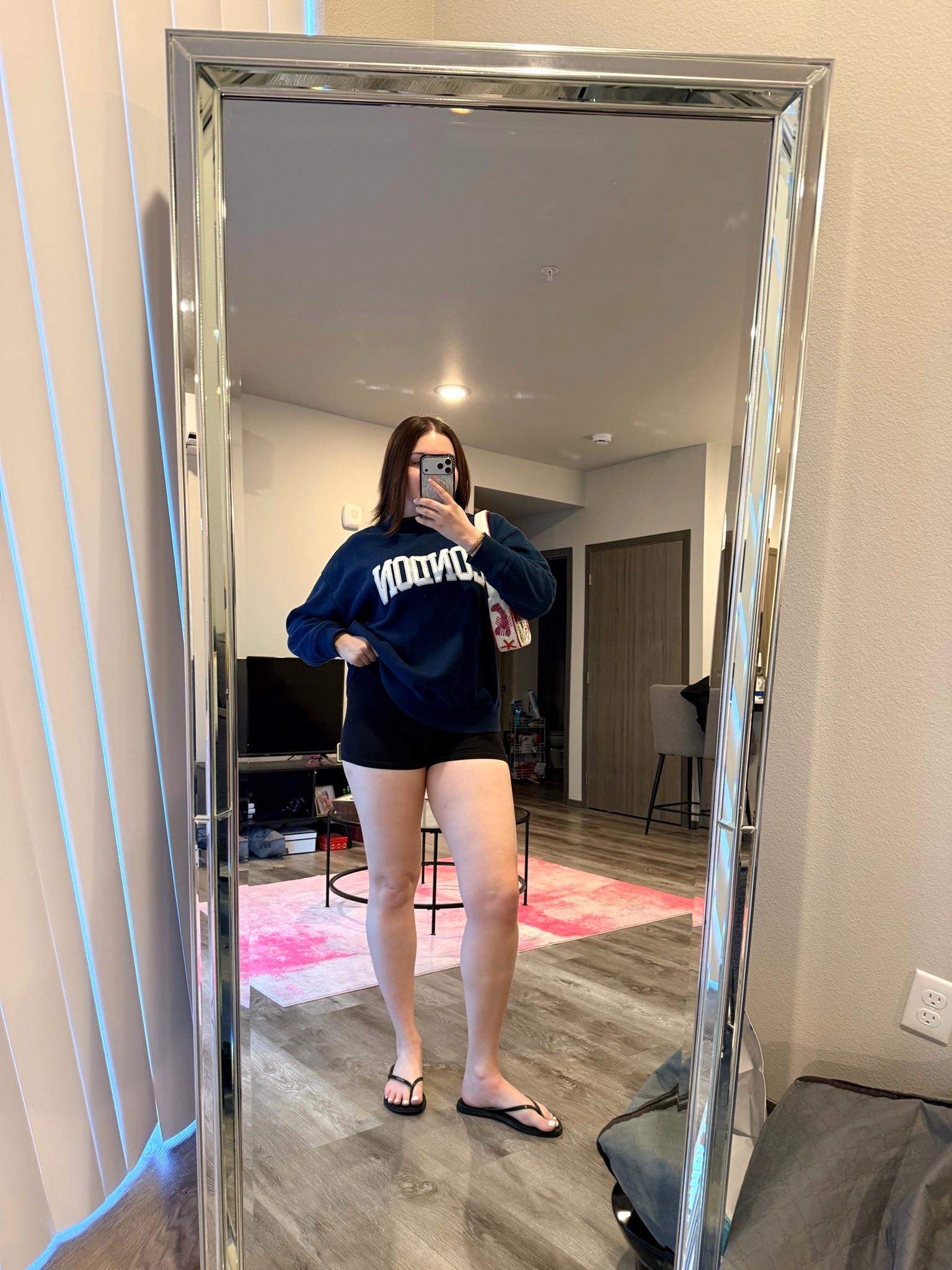 For those days when you want to be comfy yet still cute! Absolutely loving these shorts especially with a mock neck sweatshirt 🤗

I’m wearing a L sweatshirt and shorts with size 9 flip flops

#LTKMidsize #LTKfitnessgoals #LTKootd