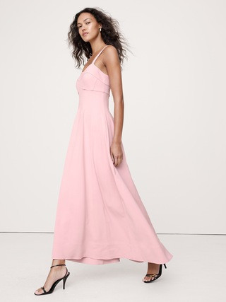Stretch-Sateen Sweetheart Maxi Dress | Banana Republic (US)