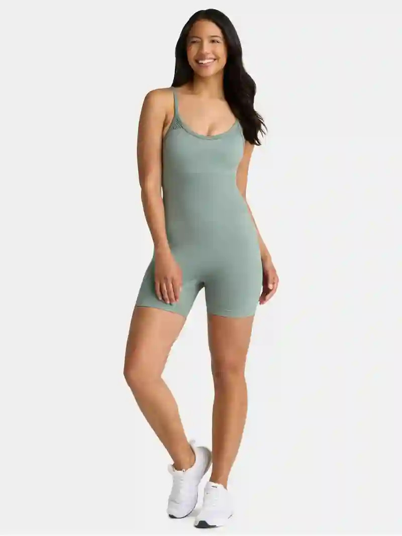 Avia Women's Seamless Body Mapping Mesh Romper, Sizes XS-XXXL - Walmart.com | Walmart (US)