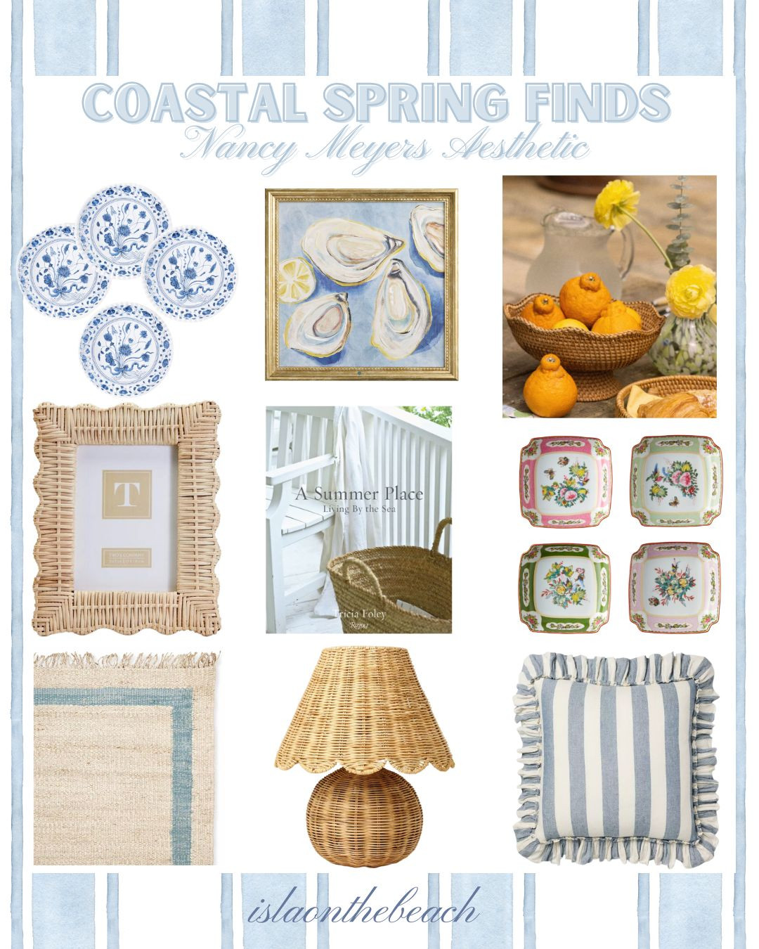 Nancy Meyers Inspired Coastal Spring Finds! Also, the book 'A Summer Place' is 40% off on Amazon currently!  

 #LTKSeasonal #LTKSaleAlert