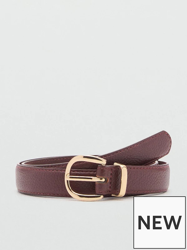 Mango Oval Buckle Belt - Red | Very (UK)