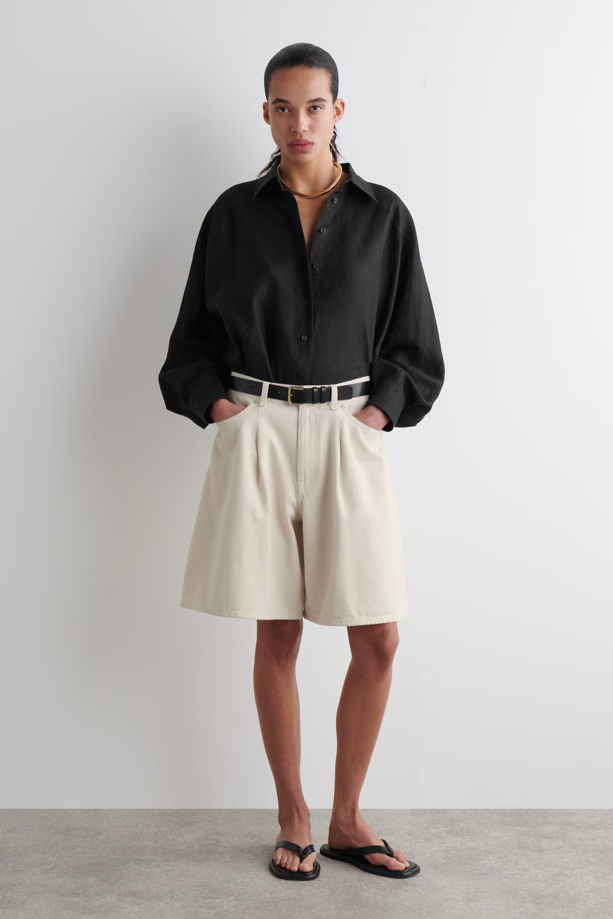 WIDE-LEG DENIM SHORTS - CHALK | COS | COS UK