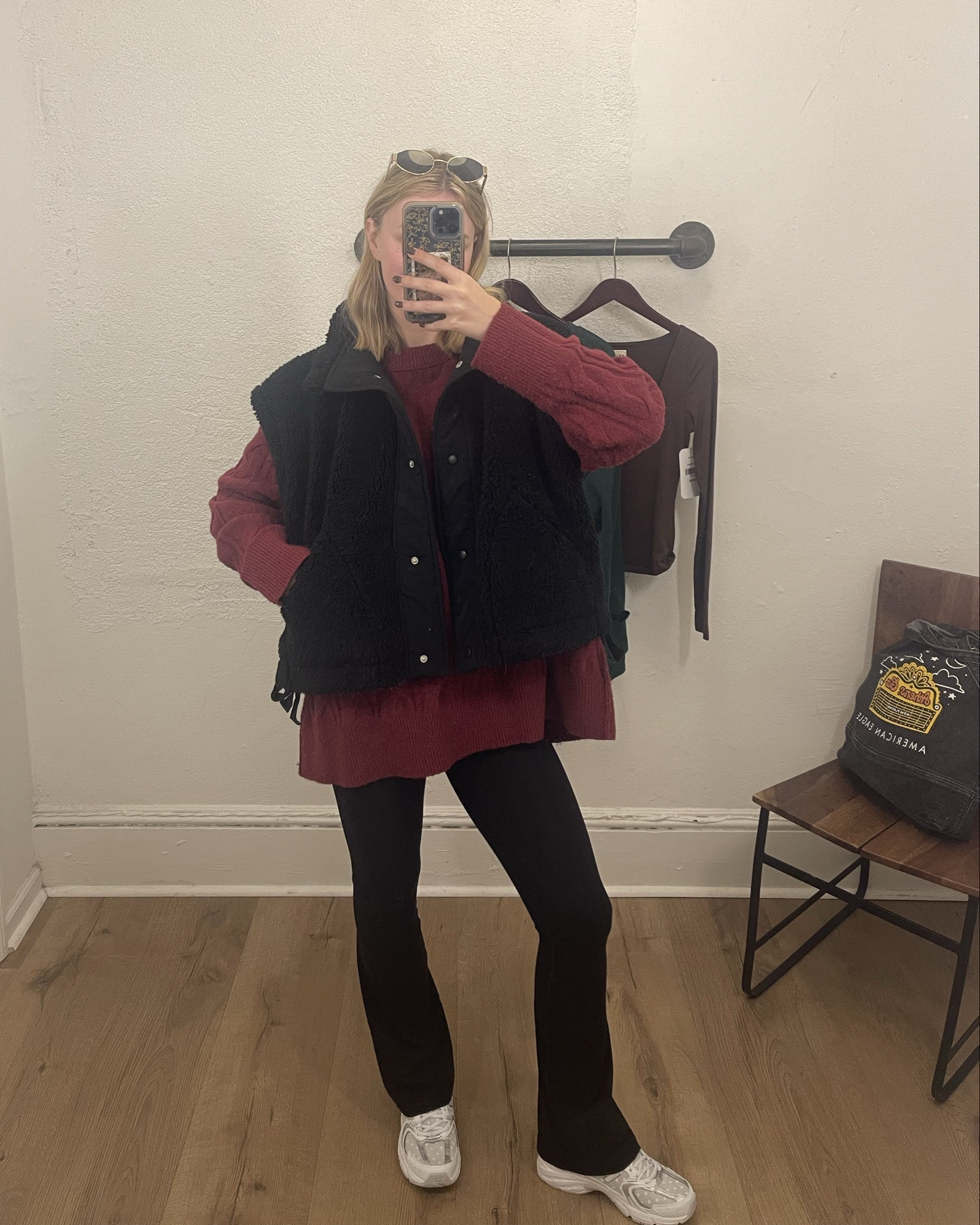 cozy cable knit sweater outfit i wore to work this morning🍒🖤🍂 wearing size small in the leggings + sherpa vest; and a large in the sweater for a super oversized fit

#LTKGiftGuide #LTKStyleTip #LTKHoliday
