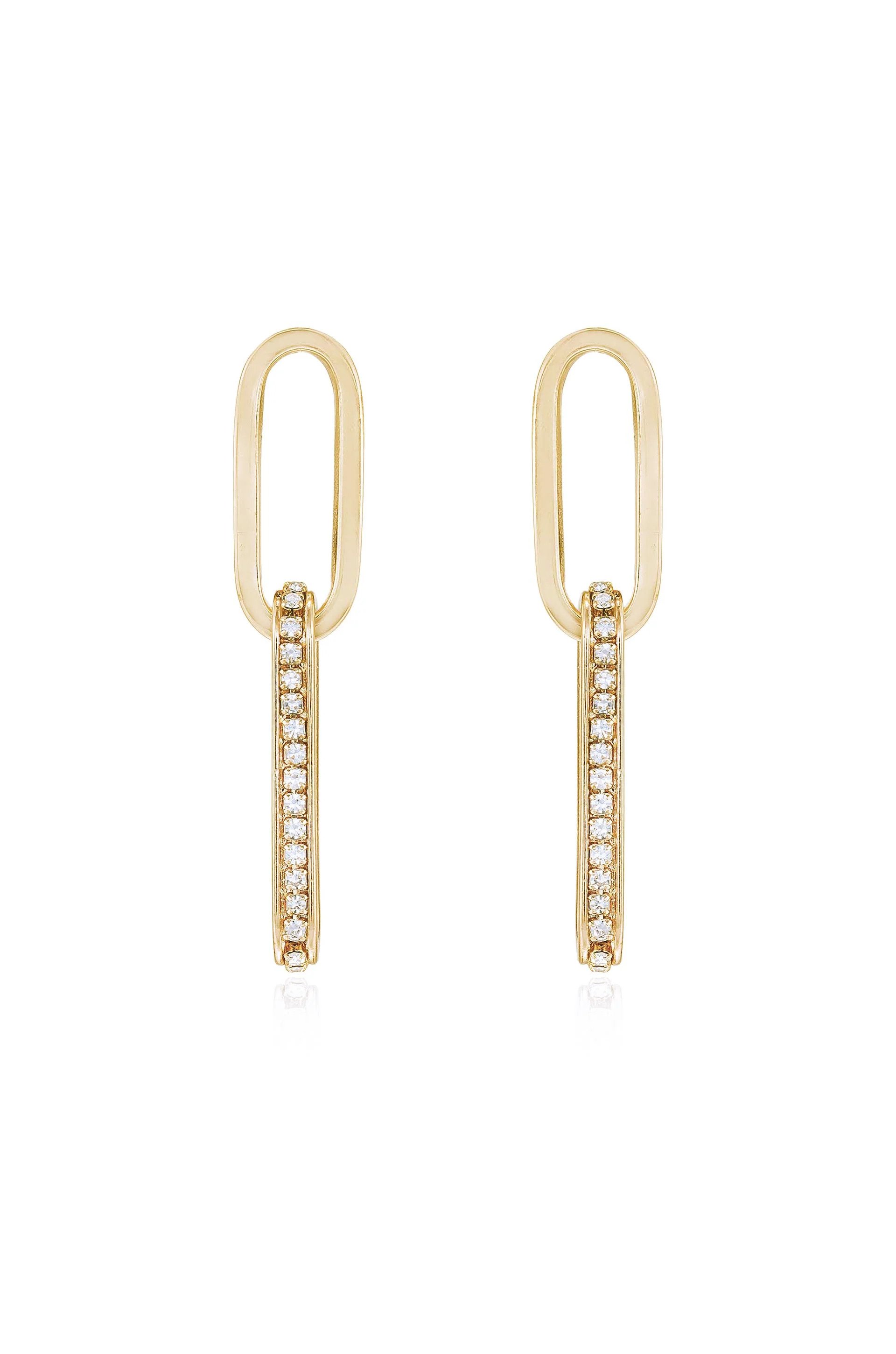 Simple Crystal Link Earrings | Ettika