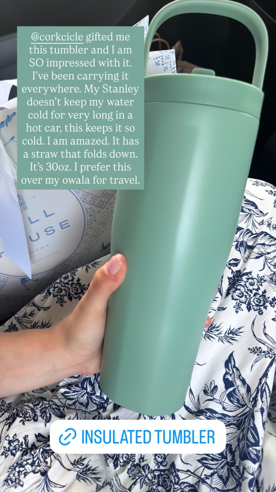 @corkcicle gifted me this tumbler and I am SO impressed with it. I’ve been carrying it everywhere. My Stanley doesn’t keep my water cold for very long in a hot car, this keeps it so cold. I am amazed. It has a straw that folds down. It’s 30oz. I prefer this over my owala for travel.