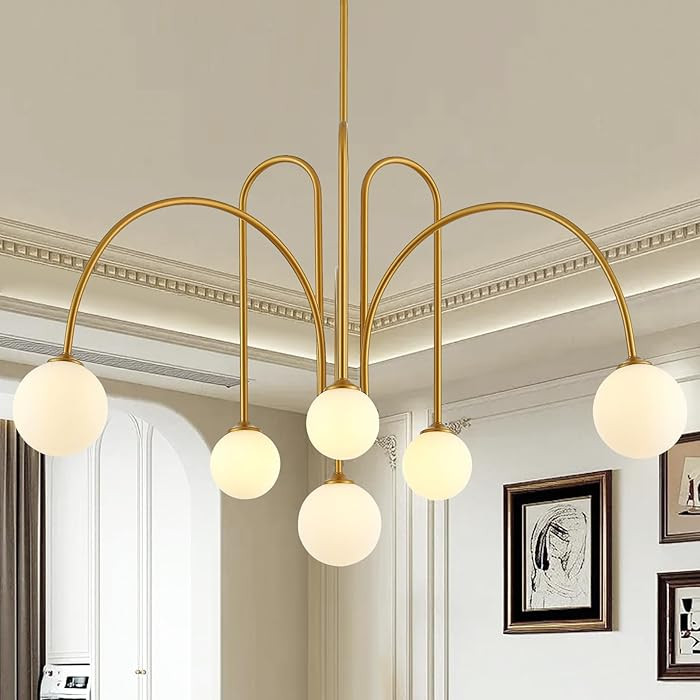 Modern Sputnik Chandelier 6-Light Gold Chandelier for Dining Room L41’’ Large Mid Century Pen... | Amazon (US)
