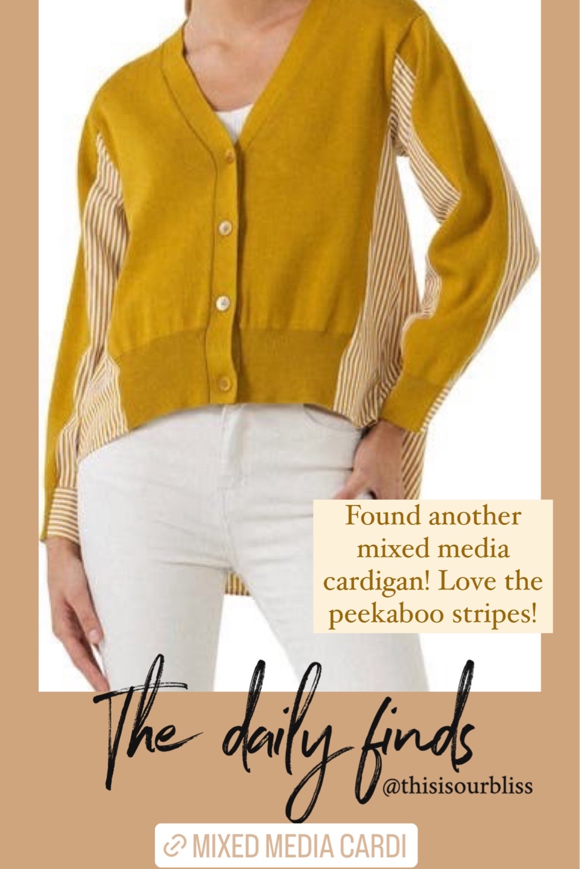 Mixed media cardigan with stripes // Nordstrom style 