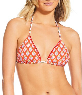 Reversible Rio Flower Triangle Embroidered Swim Top | Dillard's