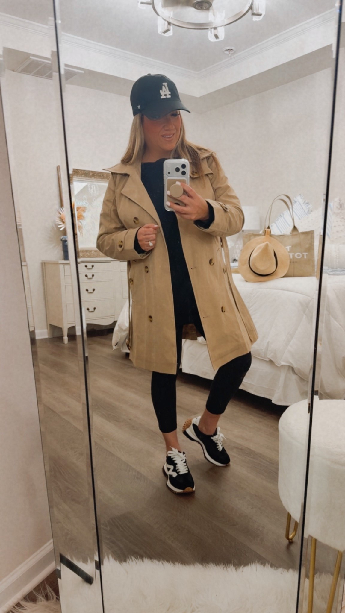 Airport fit but make it effortless ✈️🖤

Living in my go-to travel uniform: comfy black layers, a classic khaki trench, and a ball cap to keep it cute on the go. Easy, polished, and ready for takeoff.

#LTKtravel #AirportStyle #TravelOutfit #AthleisureStyle #TrenchCoatStyle #TravelDayFit #Over40Style #CasualChic