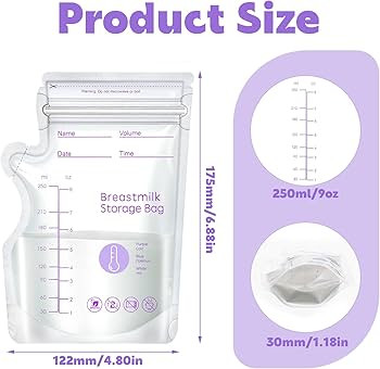 100 Pcs Breastmilk Storage Bags, 8oz Temp-Sensing Milk Storing Bags with Easy Pour Spout for Brea... | Amazon (UK)