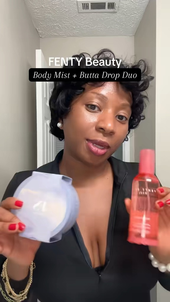 Want edible skin? 🧁 The Fenty Butta Drop + Mist combo is unmatched. Non-sticky glow. Rub in well! 🥥 

 #LTKgrwm #LTKootd #LTKBeauty