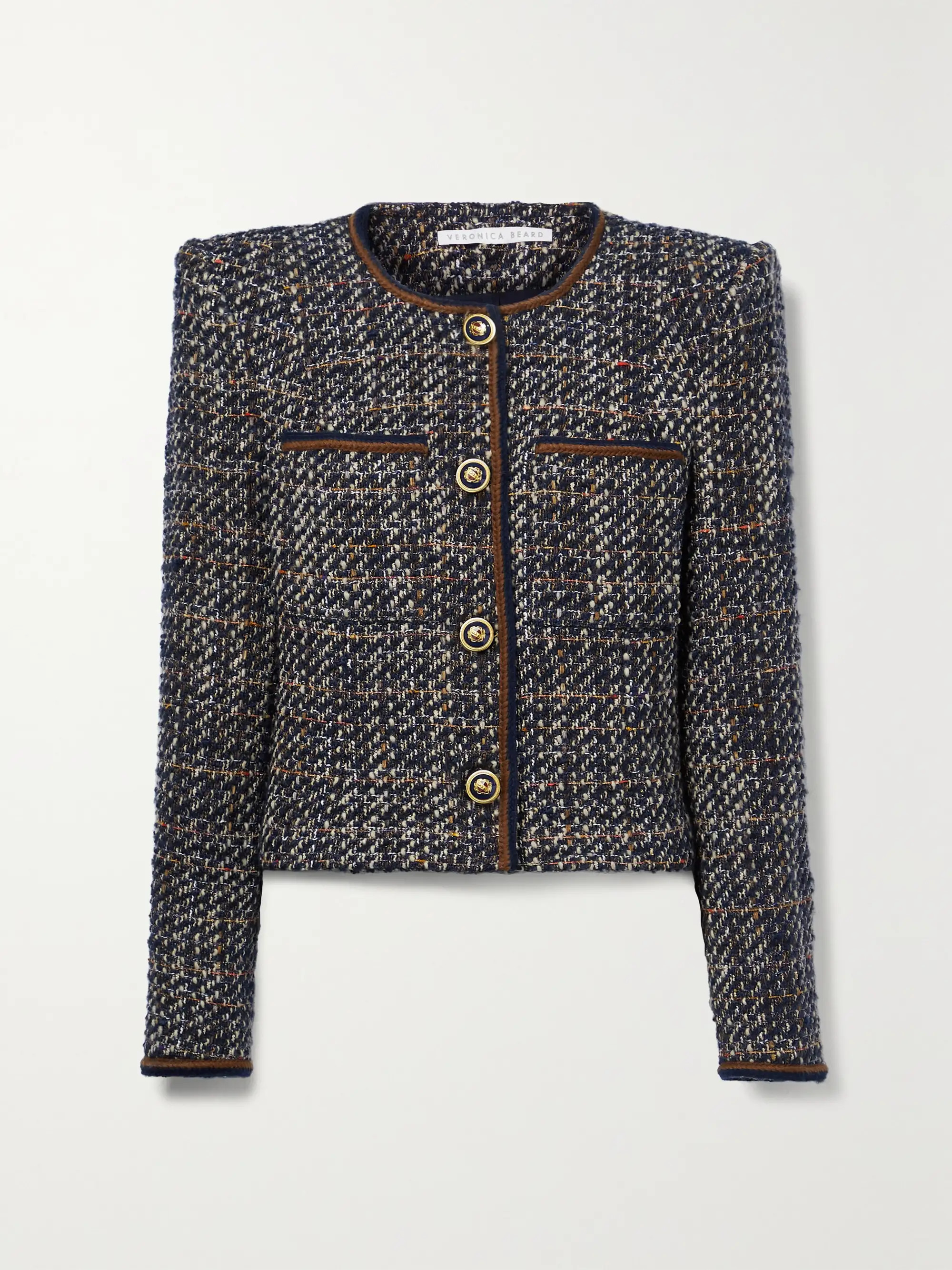 Lars button-embellished metallic tweed jacket | NET-A-PORTER (US)