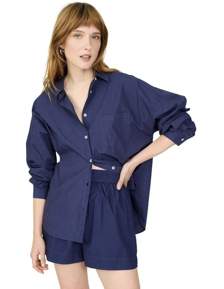 LMNDClassic Chiara Long Sleeve Shirt in Blue | Myer