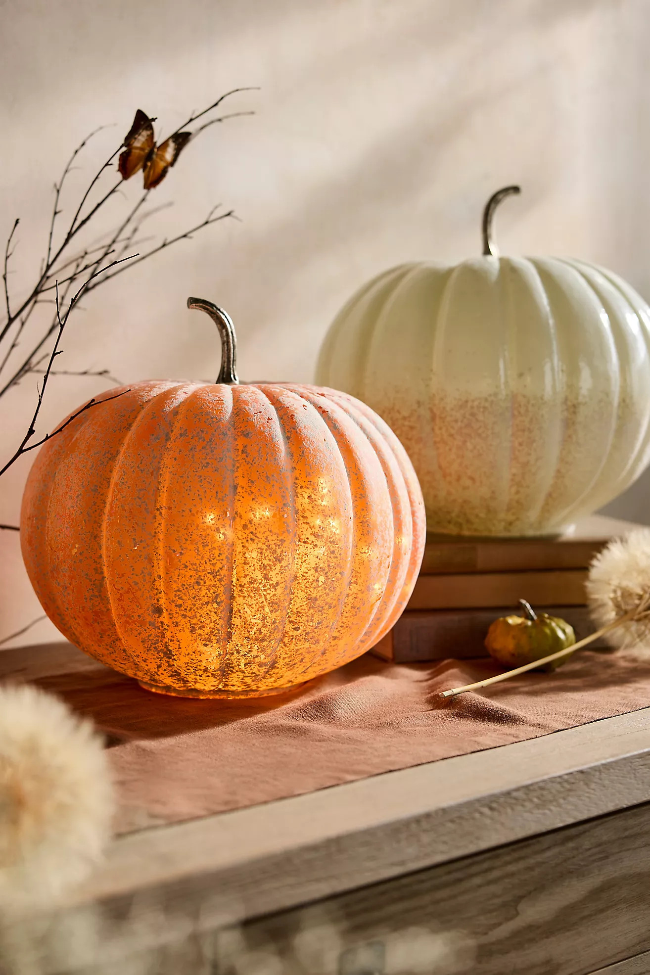 Frosted Glass Pumpkin, 12" | Anthropologie (US)