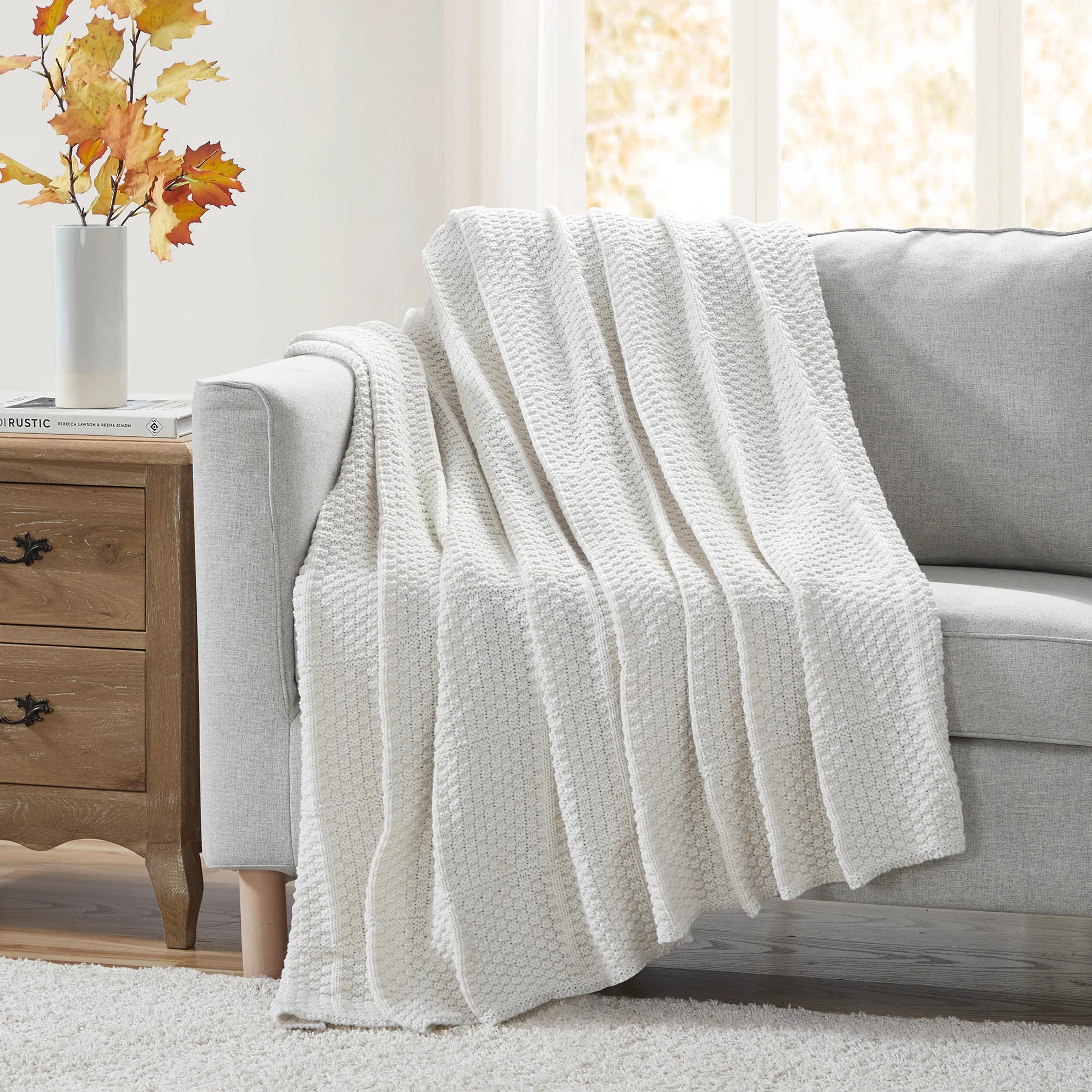 My Texas House Kelsey Ivory Acrylic Knit Throw, 60" x 80" | Walmart (US)