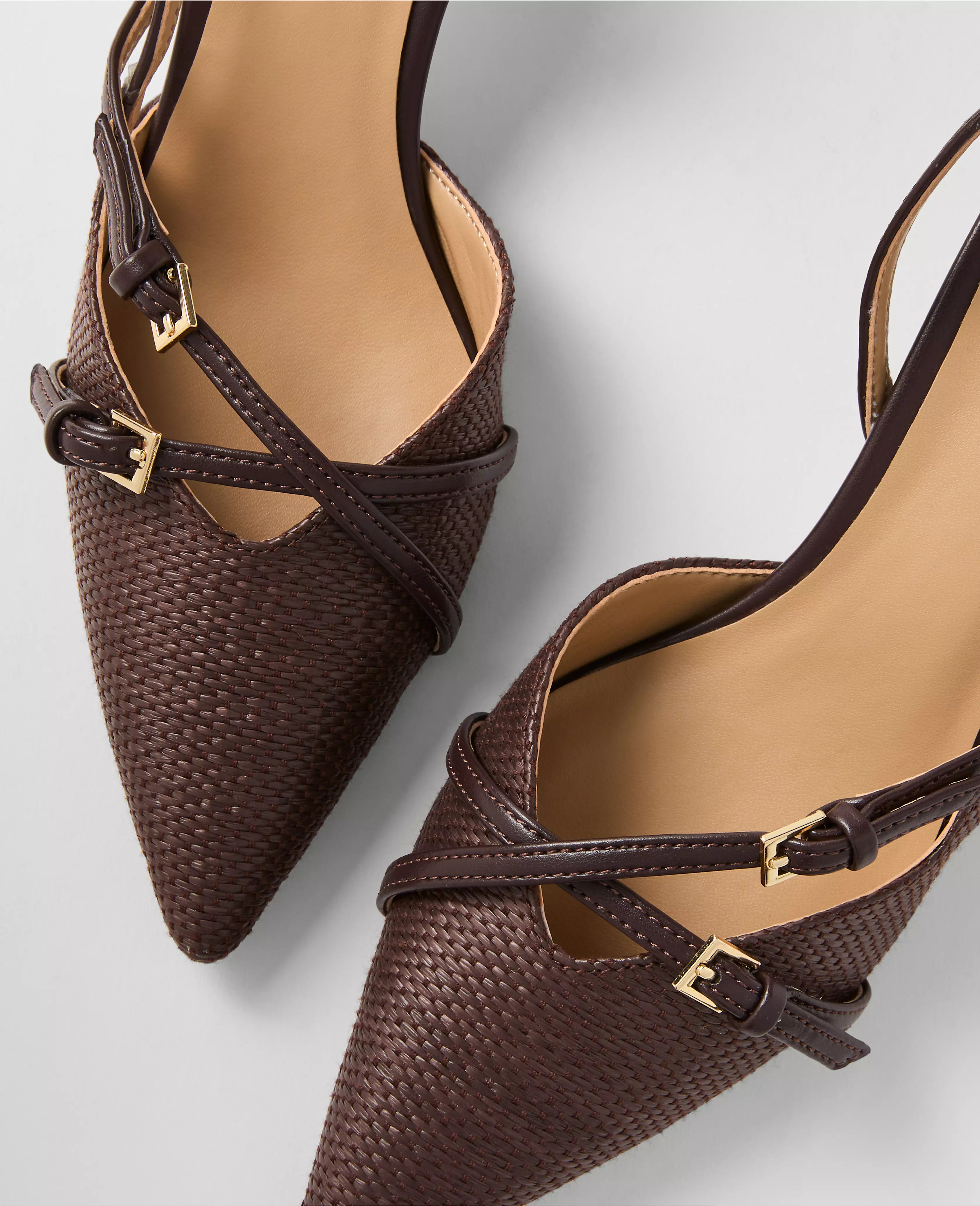 Straw Crossover Slingback Pump | Ann Taylor