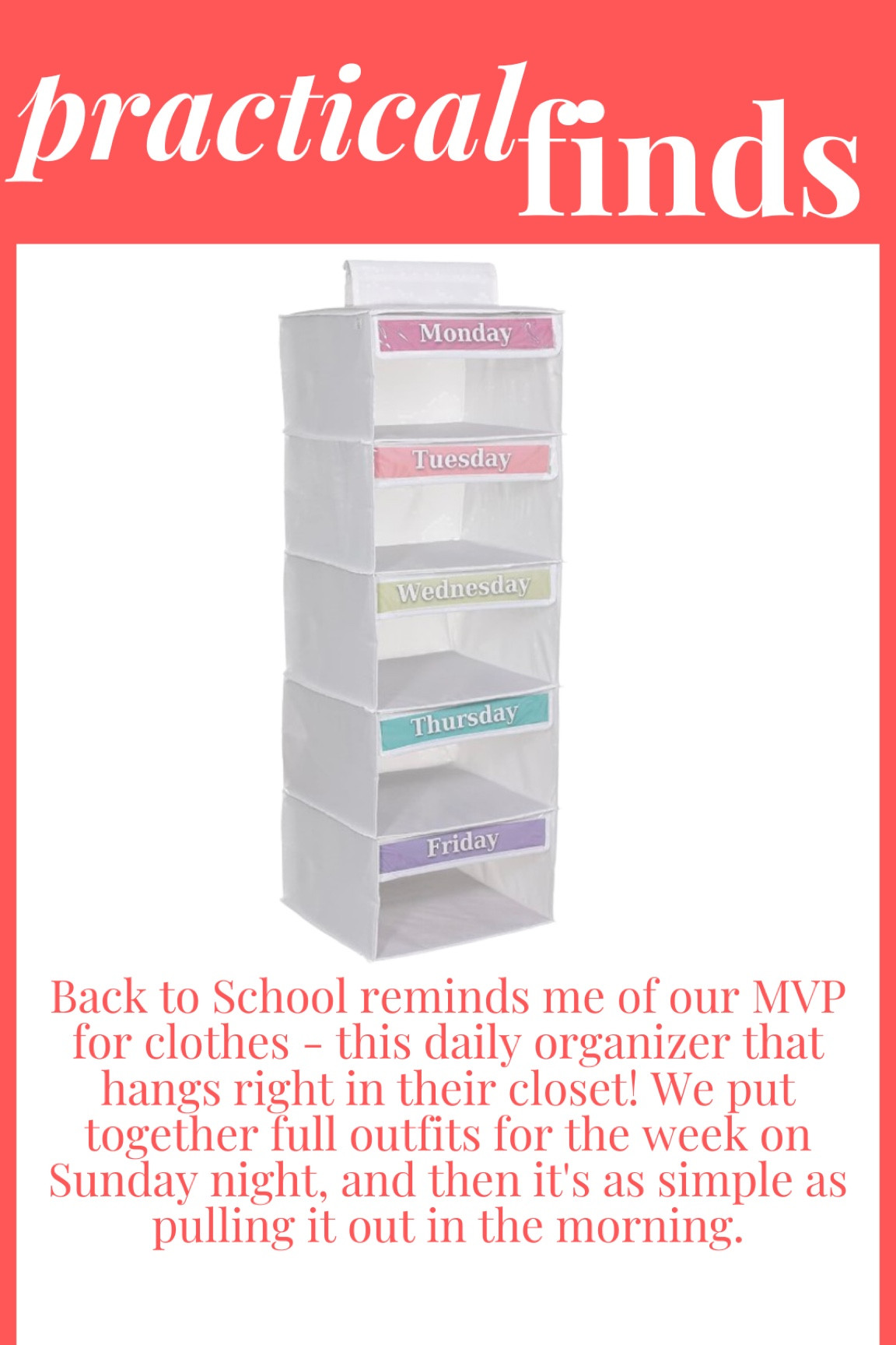 Closet clothes organizer - so helpful for planning out outfits for the week for your kids! Avoid them dumping out all the contents of their dresser drawers! 

#LTKBacktoSchool #LTKFamily #LTKKids