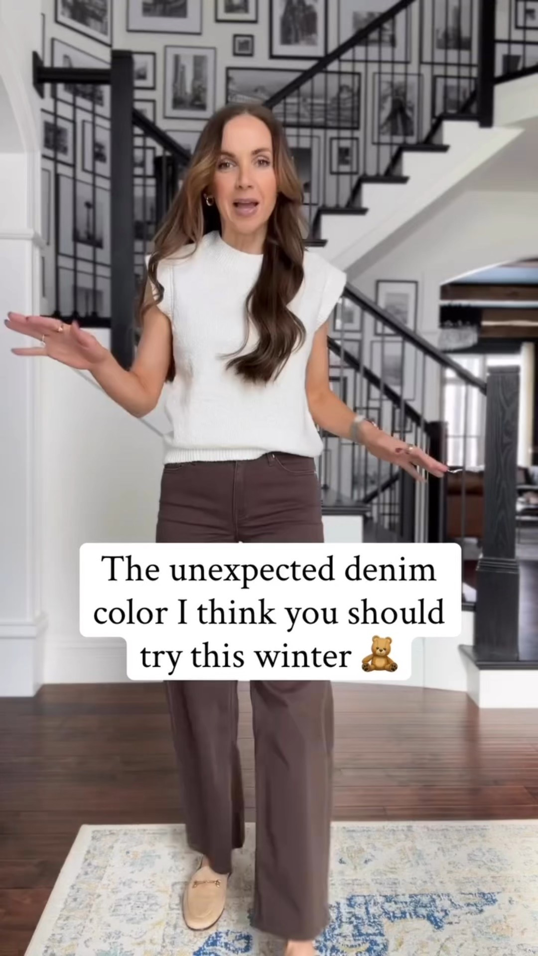 @onequince jeans in this gorgeous brown color are so good! I am in a 26 and 28 inseam. 