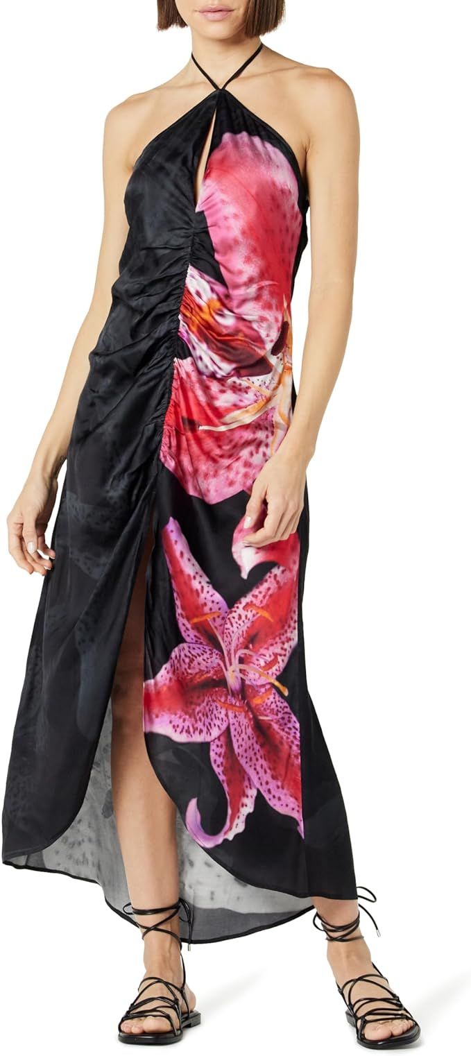The Drop Women's Ruched Front Slit Halter Dress | Amazon (US)