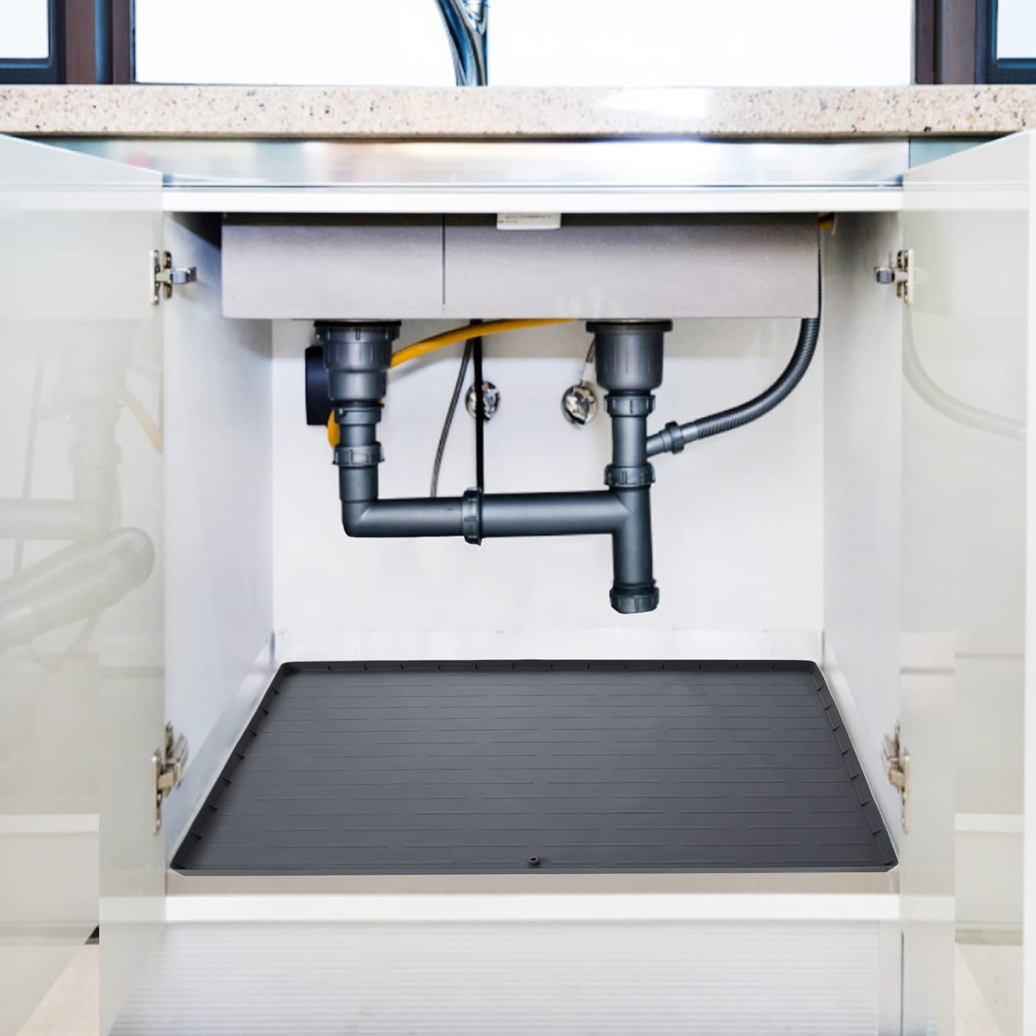 Under Sink Mat, 34" x 22" Silicone mats for kitchen counter fit 36" Cabinet,sink protectors for k... | Amazon (US)