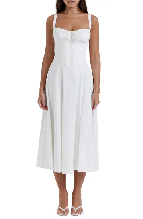 HOUSE OF CB Carmen Bustier Sundress in White at Nordstrom, Size Small A | Nordstrom