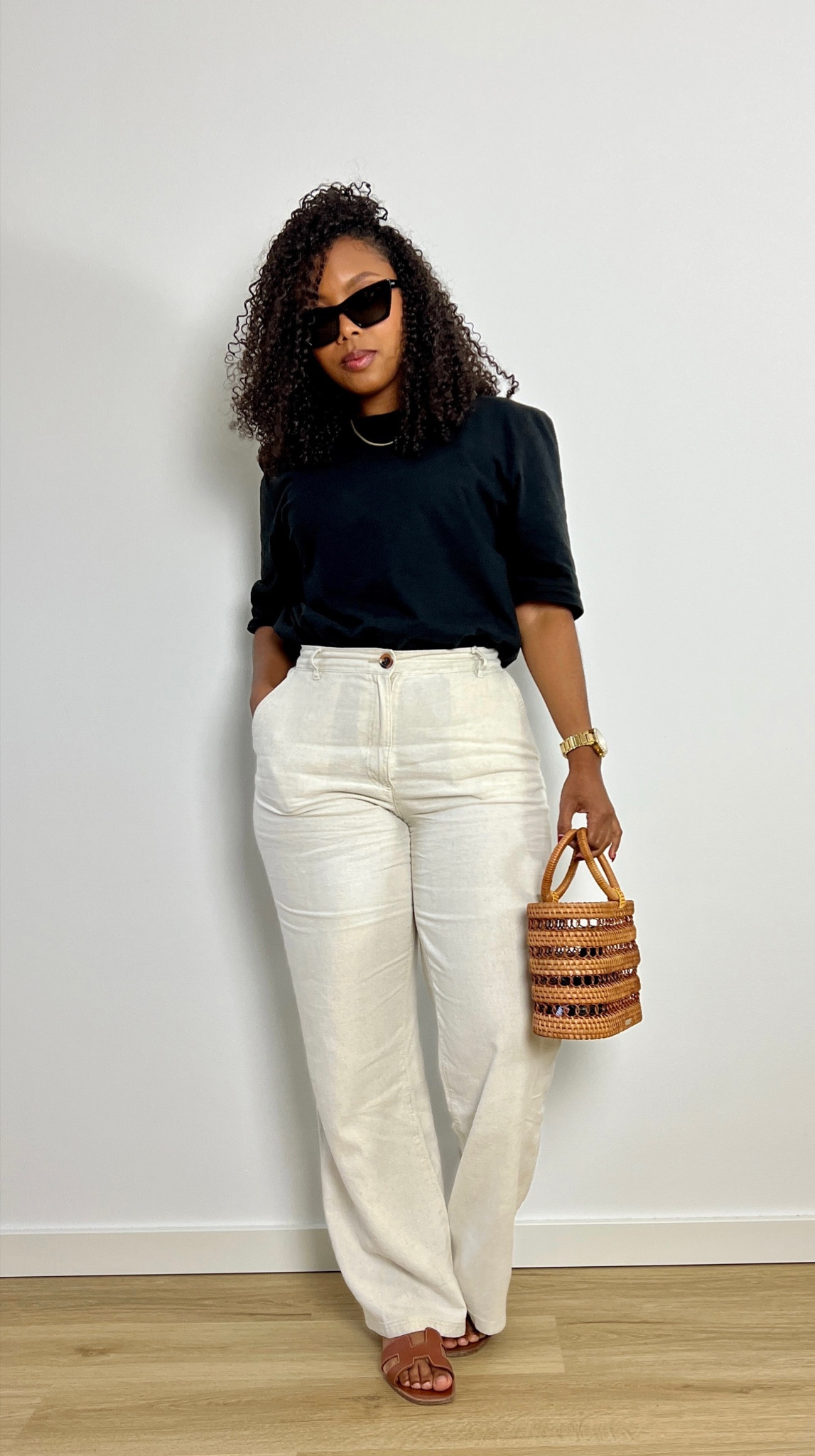 Casual T-shirt and linen trousers summer outfit 🖤

outfit inspiration, linen blend trousers, H&M, linen dress pants, The clean cut T-shirt COS, Arket, heavyweight T-shirt, The Frankie shop black tshirt, Hermes Oran Sandal, Harlene slide Sandal, Cult Gaia, Saint Laurent Eyewear, Farfetch, angular cat eye sunglasses, & Other stories. 


#LTKstyletip #LTKSeasonal #LTKeurope