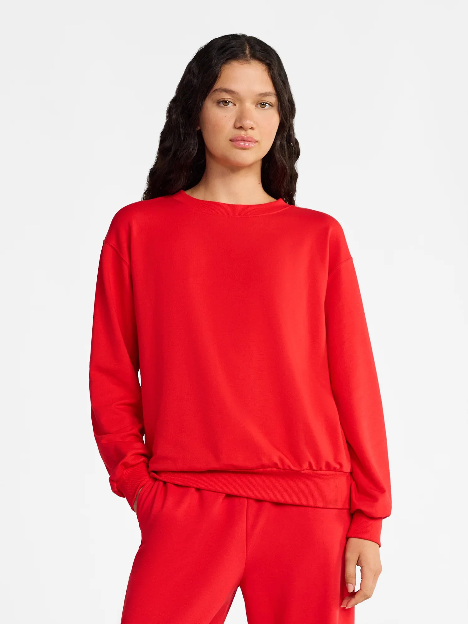 No Boundaries Sleepwear Crewneck Pullover with Long Sleeves, Women’s | Walmart (US)
