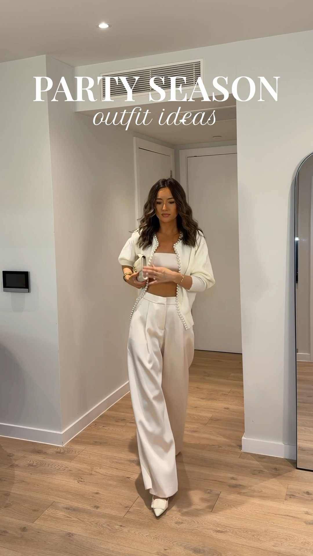 Party season outfits have begun ✨ 

SATIN TROUSERS ARE ZARA BUT THEY SOLD OUT ALREADY! So sorry ladies that’s super annoying I know 🥺 Will link some similar options for you.

Maxi skirt is from 4th & Reckless 
I wear size UK6 🤎

“This video shows that you don’t have to dress like a disco ball to look festive - think satin, pearls and metallic accessories instead” 

#LTKstyletip #LTKpartywear #LTKfestive