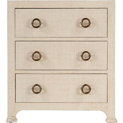 Kos 3-Drawer Raffia Nightstand | One Kings Lane
