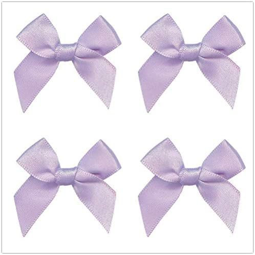 50pcs Mini Satin Ribbon Bows Fabric Ribbon Flowers 42mm x 39mm Appliques DIY Craft for Sewing, Scrap | Amazon (US)